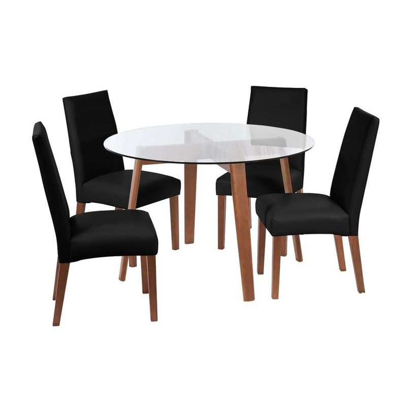 Juego De Comedor Valencia S/Cadiz Pu Negro-0
