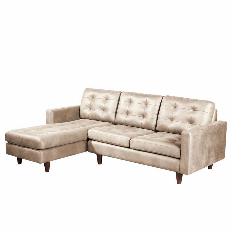 Sofa Seccional Izquierdo Napoles Cuero Kentucky Beige-1