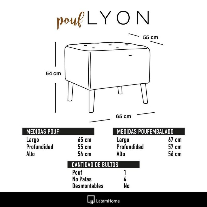 Pouf Lyon Lino Gris Claro-2