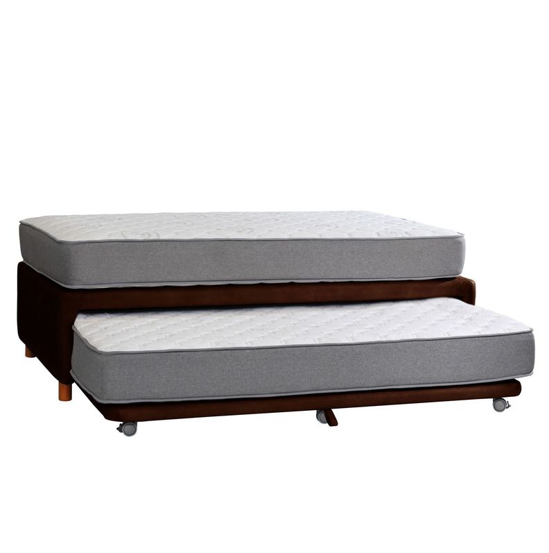 CAMA NIDO ZEN BEST CUERO CAFÉ MORO 1 1/2 PZA-1