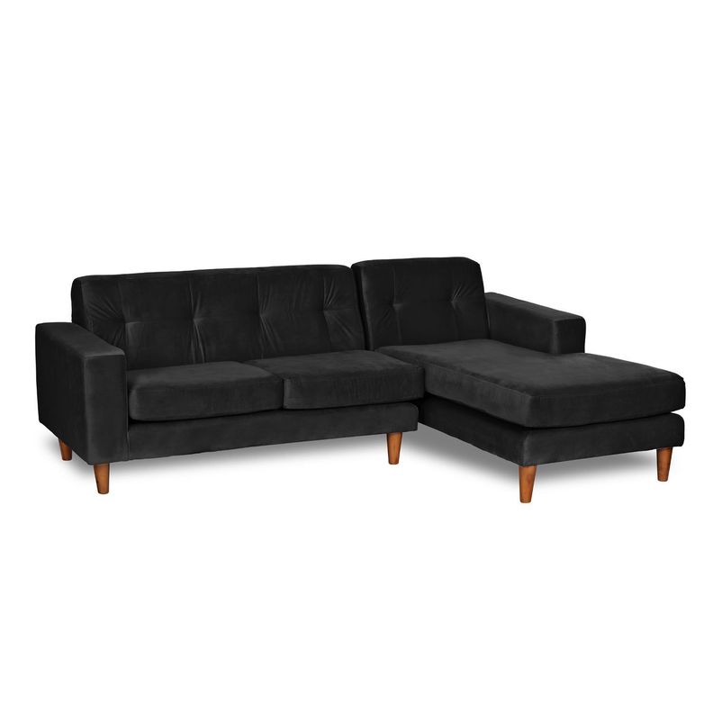 SOFA CHAISELONG DER SALERNO TELA  VELVET  NEGRO-1