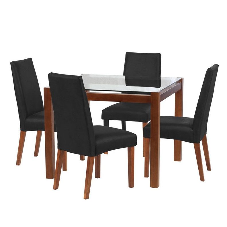Juego De Comedor Barcelona 1000X1000 S/Cadiz Cuero Negro-0