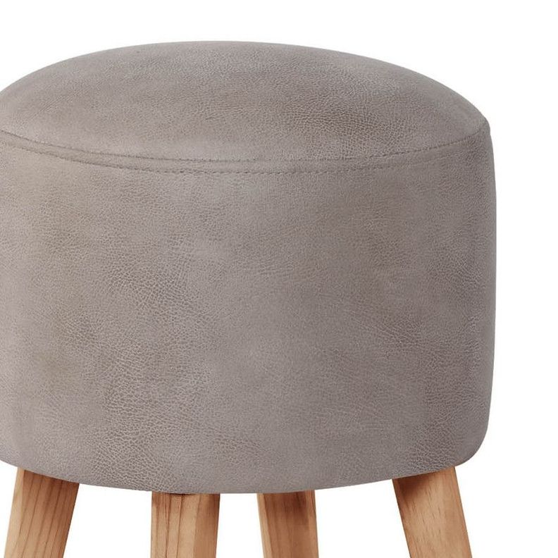 Pouf Nantes  Cuero Kentucky Gris-1