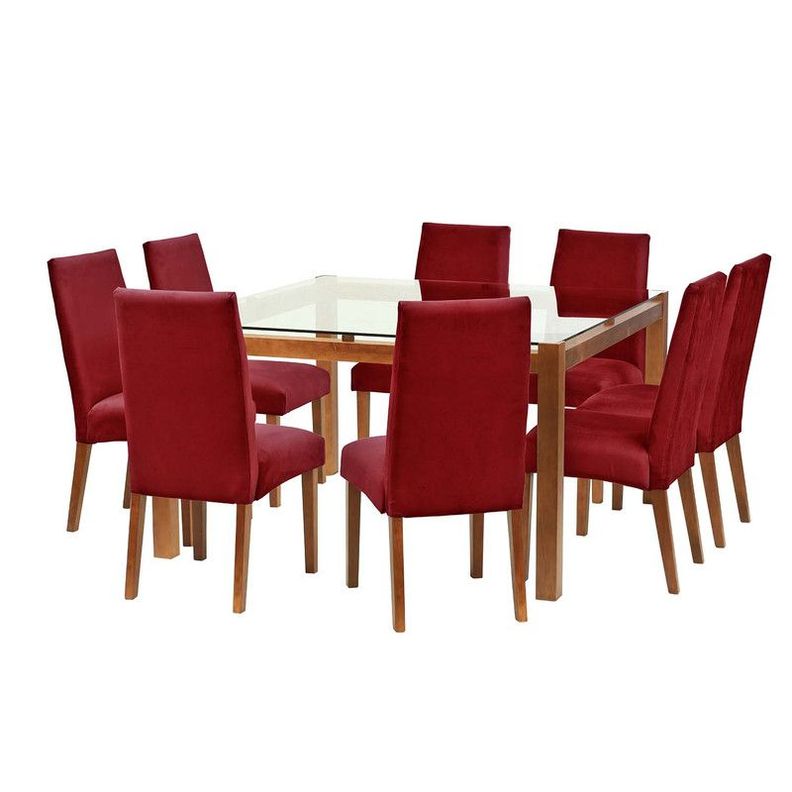 Juego De Comedor Barcelona 1400X1400 S/Cadiz Tela Burdeo-0
