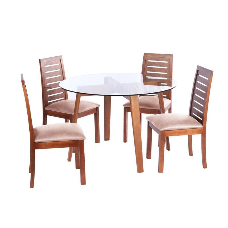 Juego De Comedor Valencia S/Tenerife Cuero Beige-0