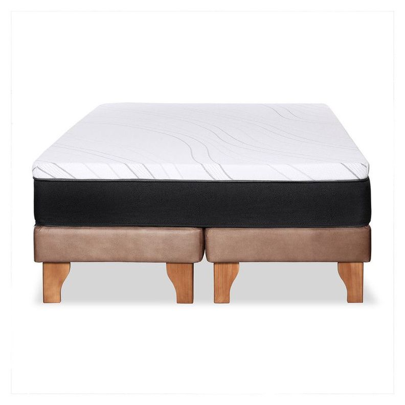 Cama Zen Top Foam Visco Cuero Kentucky Beige 2Pza-5