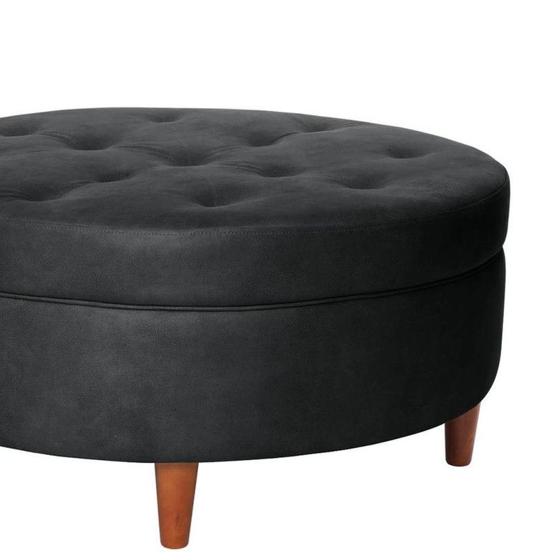 Pouf Paris  Cuero Kentucky Negro-1