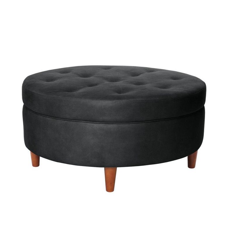 Pouf Paris  Cuero Kentucky Negro-0