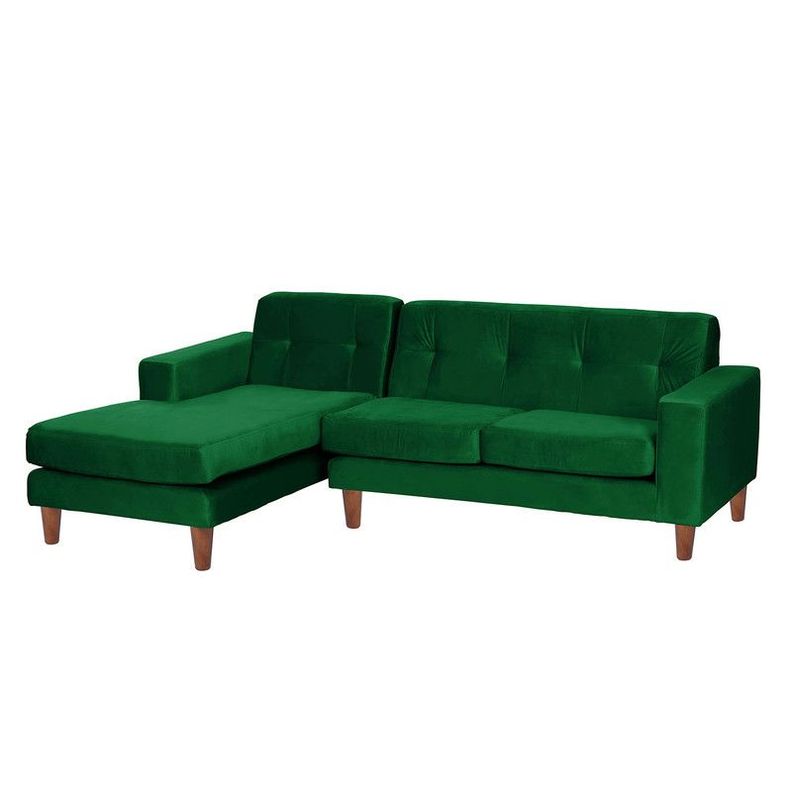 Sofa Chaiselong Izq Salerno Tela  Velvet  Verde-1