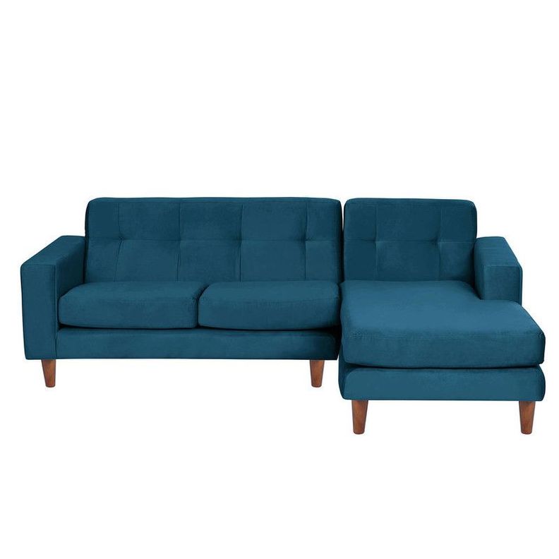 Sofa Chaiselong Der Salerno Tela  Velvet  Azul Petroleo-0