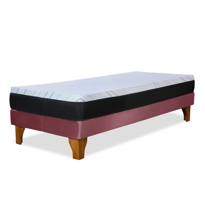 Cama Europea Zen Pro 1.5 Pza Tela Velvet Palo Rosa-3