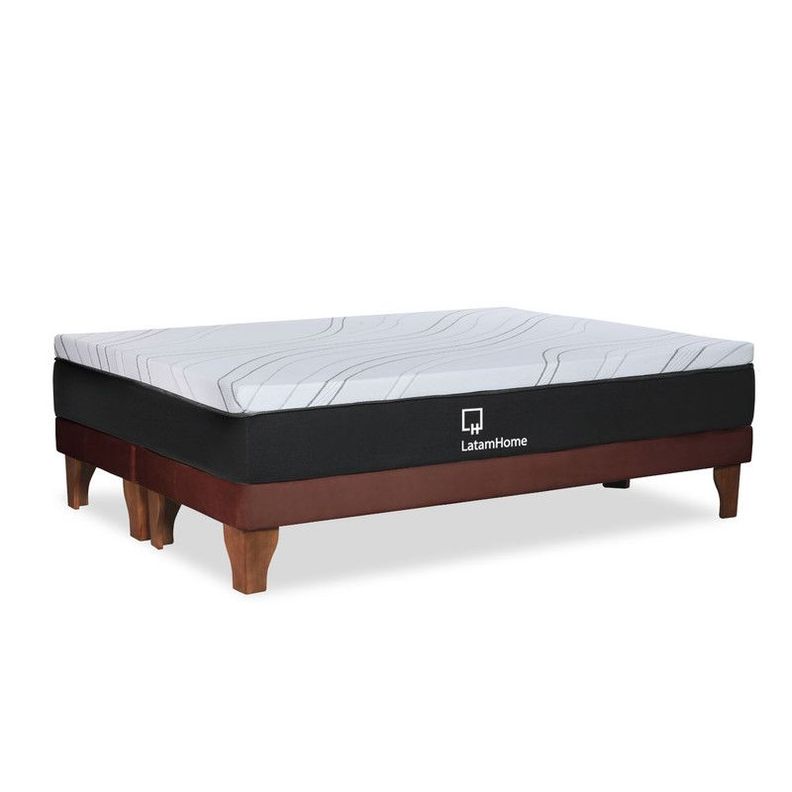 CAMA ZEN TOP SPRING  VISCO TELA CHOCOLATE 2PZA-0