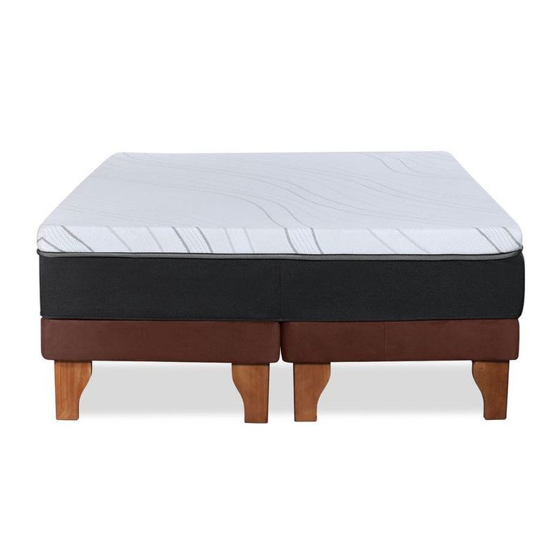 CAMA ZEN TOP SPRING  VISCO TELA CHOCOLATE 2PZA-1