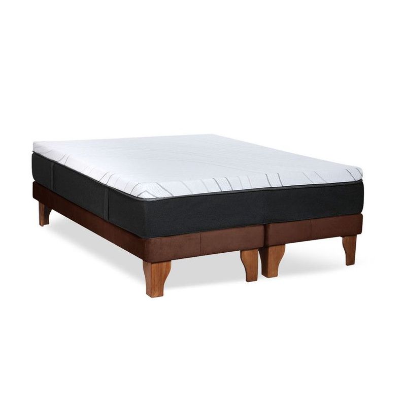 CAMA ZEN TOP SPRING  VISCO TELA CHOCOLATE 2PZA-2