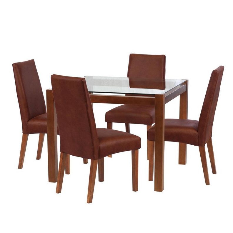 Juego De Comedor Barcelona 1000X1000 S/Cadiz Cuero Cafe Moro-0