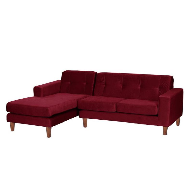 Sofa Chaiselong Izq Salerno Tela  Velvet  Burdeo-1