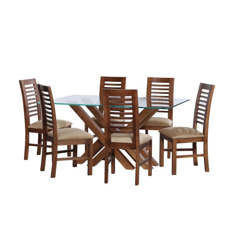 Juego De Comedor Merida 6 Sillas Salamanca Tela Velvet Beige-0