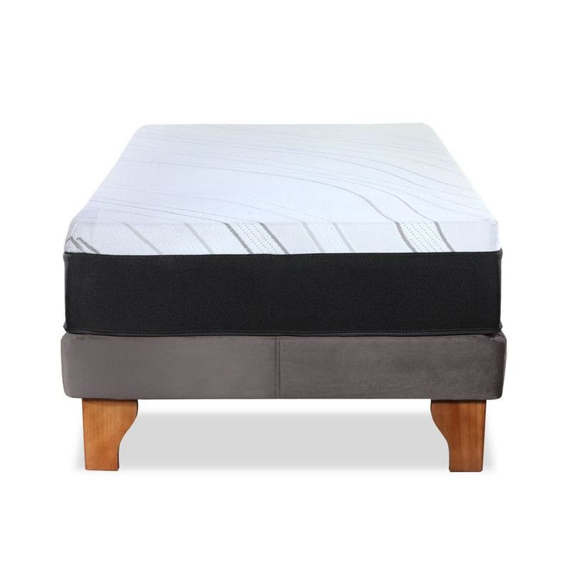 CAMA ZEN TOP SPRING  SOFT TELA GRIS 1 1/2PZA-1