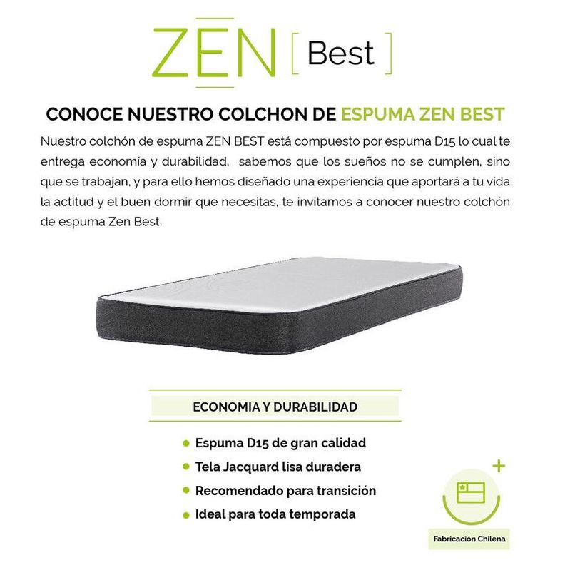 Colchon Zen Best Espuma 1.5 Plazas 105X190 cm-2