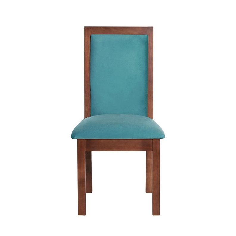 Juego De Comedor Sevilla 2 Sillas Girona + 2 Bancas Tela Velvet Turquesa-3