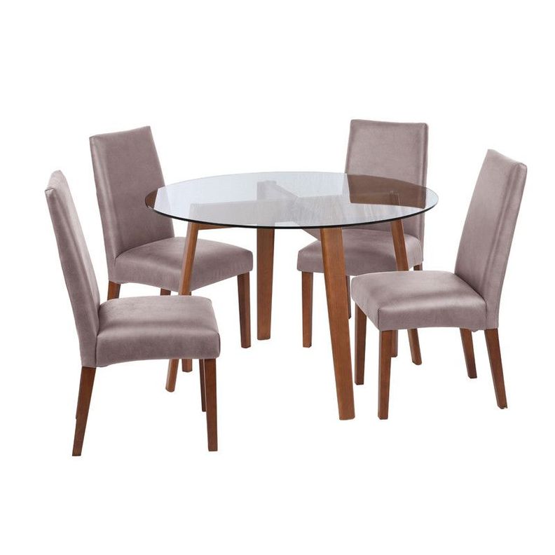 Juego De Comedor Valencia S/Cadiz Cuero Gris-0