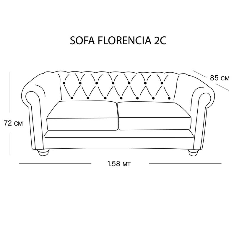 SOFA FLORENCIA 2C TELA VELVET PALO ROSA-3