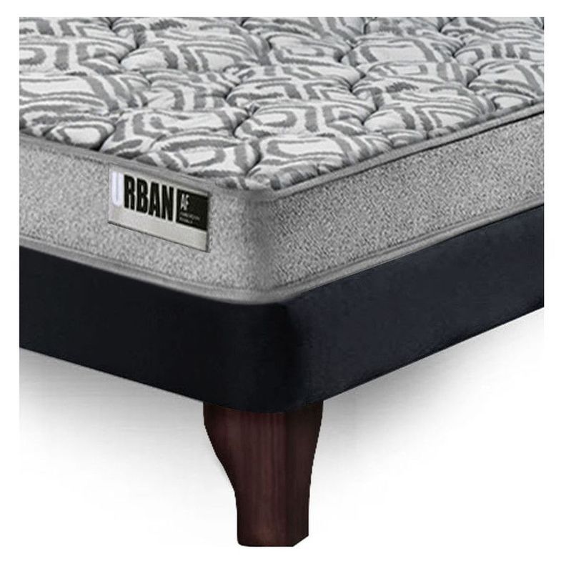 Cama Europea Cannon Zen Urban 2 Plazas Tela Negro-6