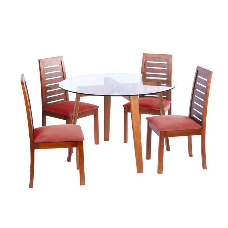 Juego De Comedor Valencia S/Tenerife Tela Palo Rosa-0