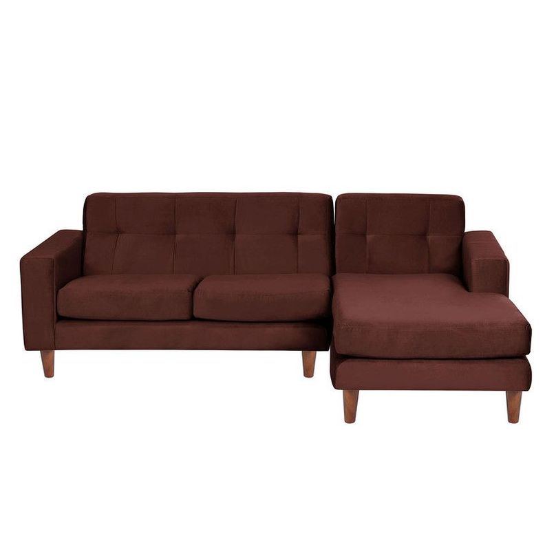 Sofa Chaiselong Der Salerno Tela  Velvet  Chocolate-0
