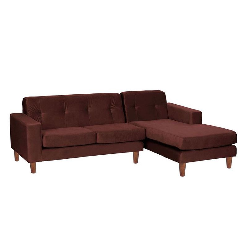 Sofa Chaiselong Der Salerno Tela  Velvet  Chocolate-1