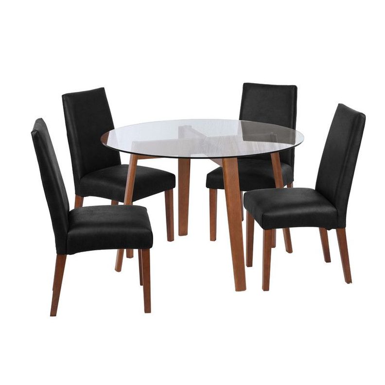 Juego De Comedor Valencia S/Cadiz Cuero Negro-0