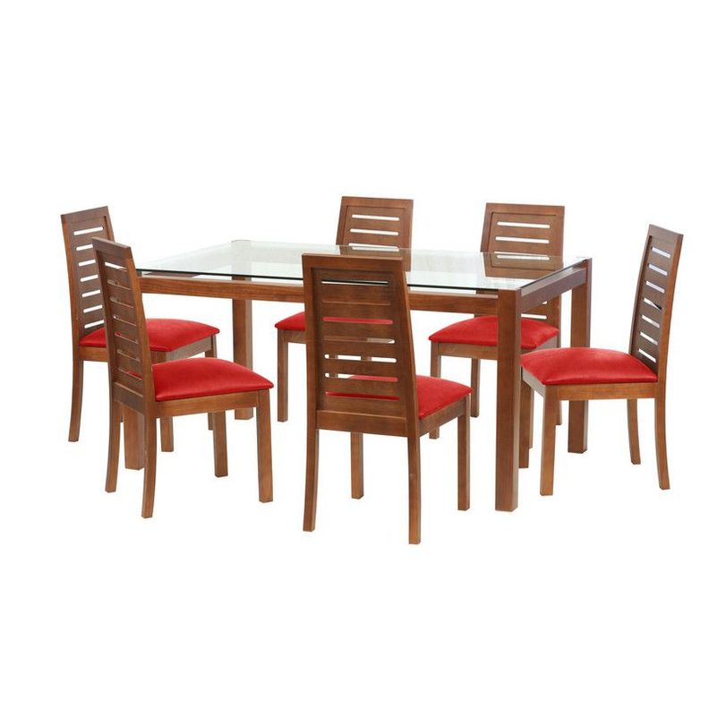 Juego De Comedor Barcelona 1600X1000 S/Tenerife Cuero Rojo-0