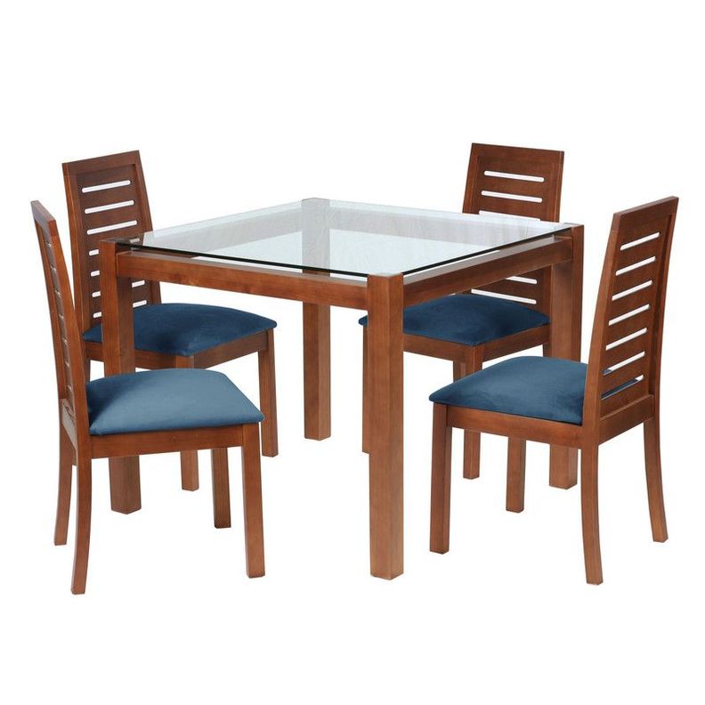 Juego De Comedor Barcelona 1000X1000 S/Tenerife Tela Azul petroleo-0