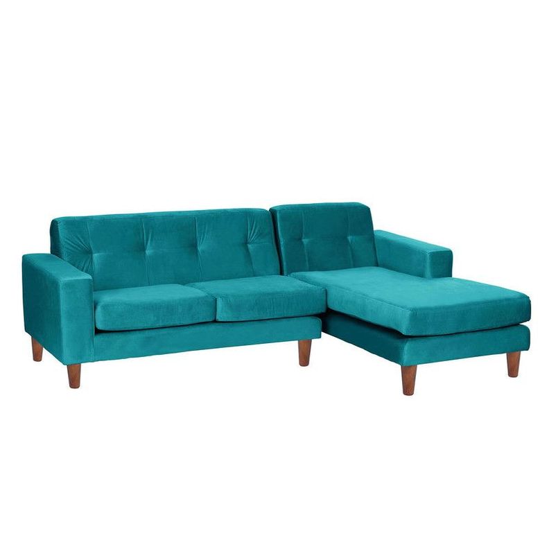 Sofa Chaiselong Der Salerno Tela  Velvet  Turquesa-1