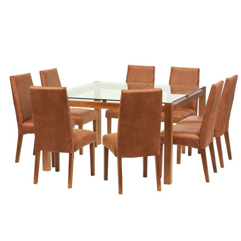 Juego De Comedor Barcelona 1400X1400 S/Cadiz Cuero Tabaco-0