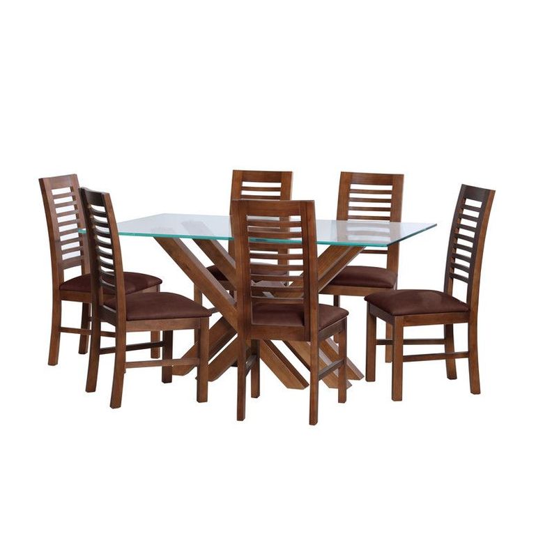 Juego De Comedor Merida 6 Sillas Salamanca Cuero Kentucky Cafe Moro-0