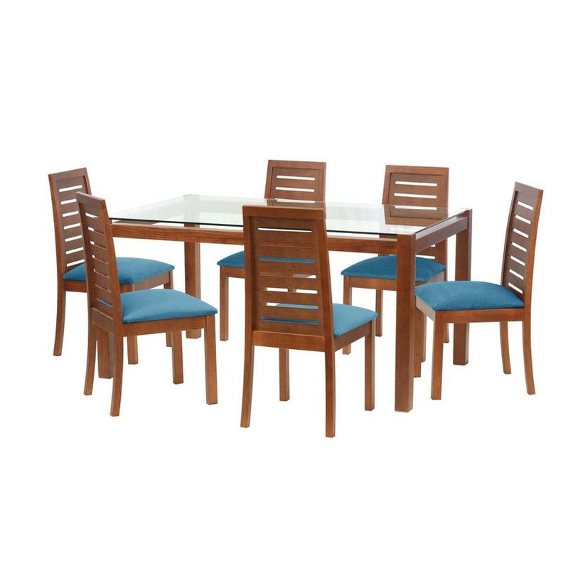 Juego De Comedor Barcelona 1600X1000 S/Tenerife Tela Azul petroleo-0