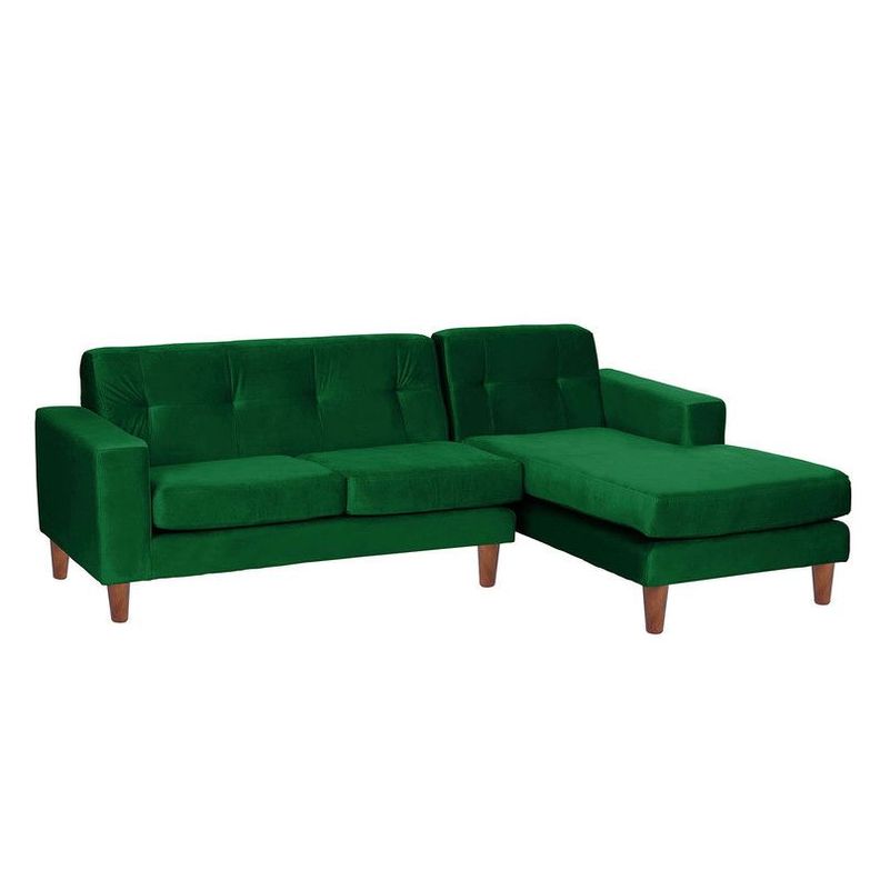Sofa Chaiselong Der Salerno Tela  Velvet  Verde-1