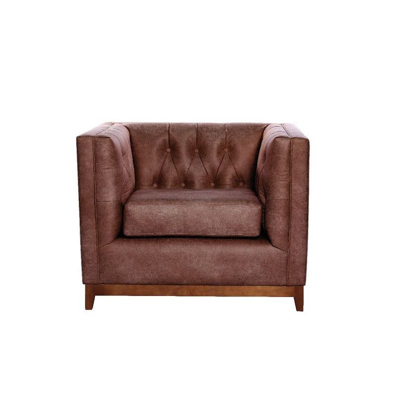 Sofa Roma 1 Cuerpo Capitoné Cuero Colorado Caramelo-0