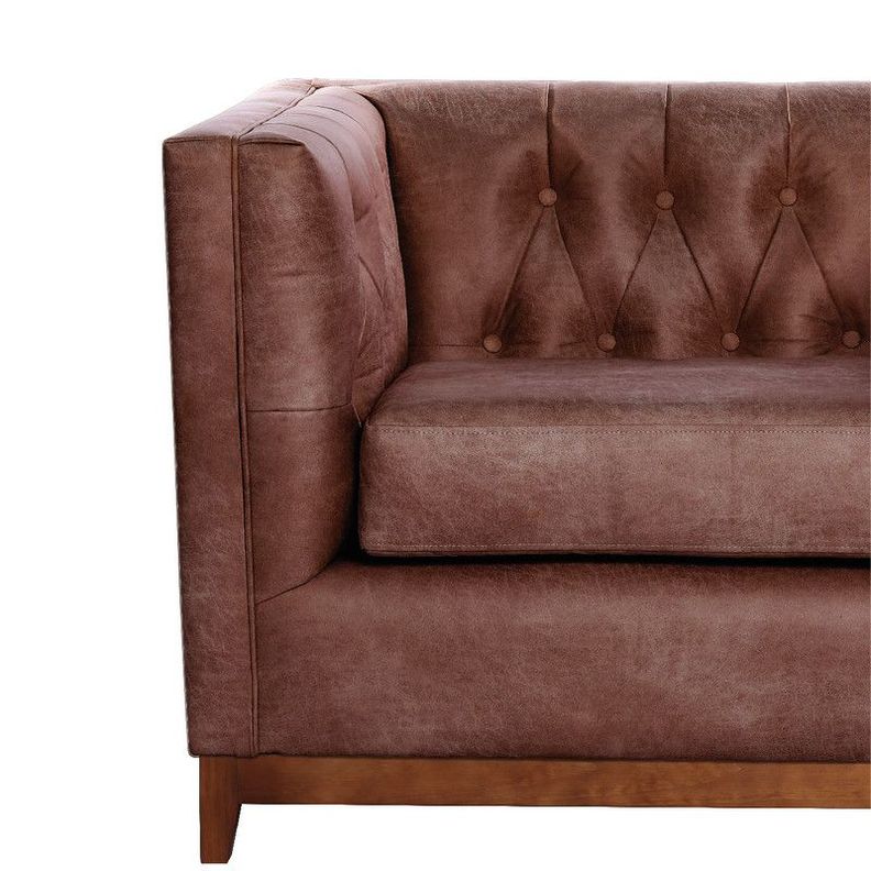 Sofa Roma 1 Cuerpo Capitoné Cuero Colorado Caramelo-2
