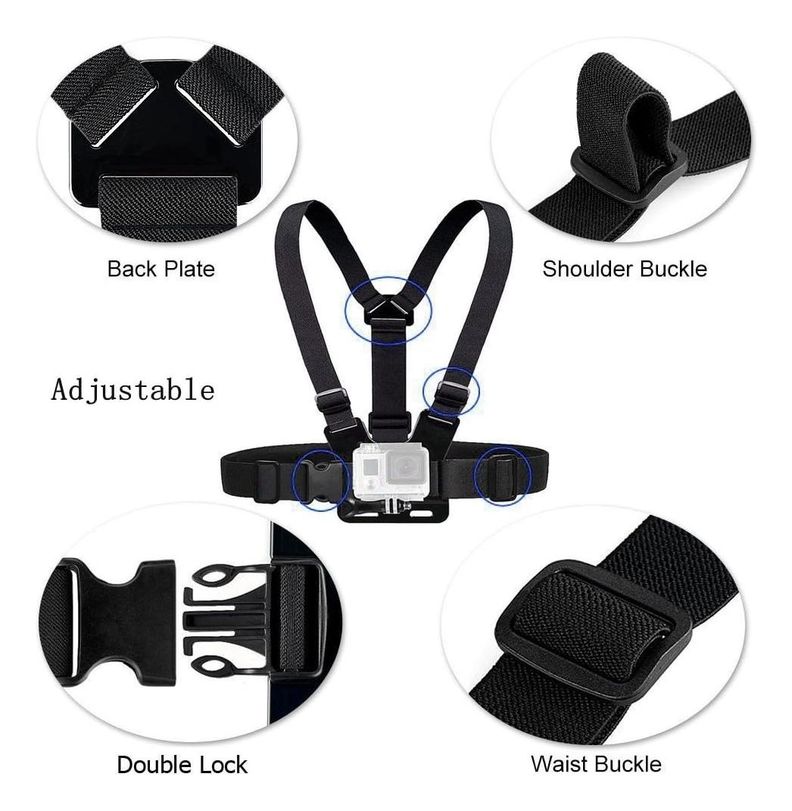 Arnes De Pecho Pechera Para Gopro 12 11 10 9 8 7 Resistente-1