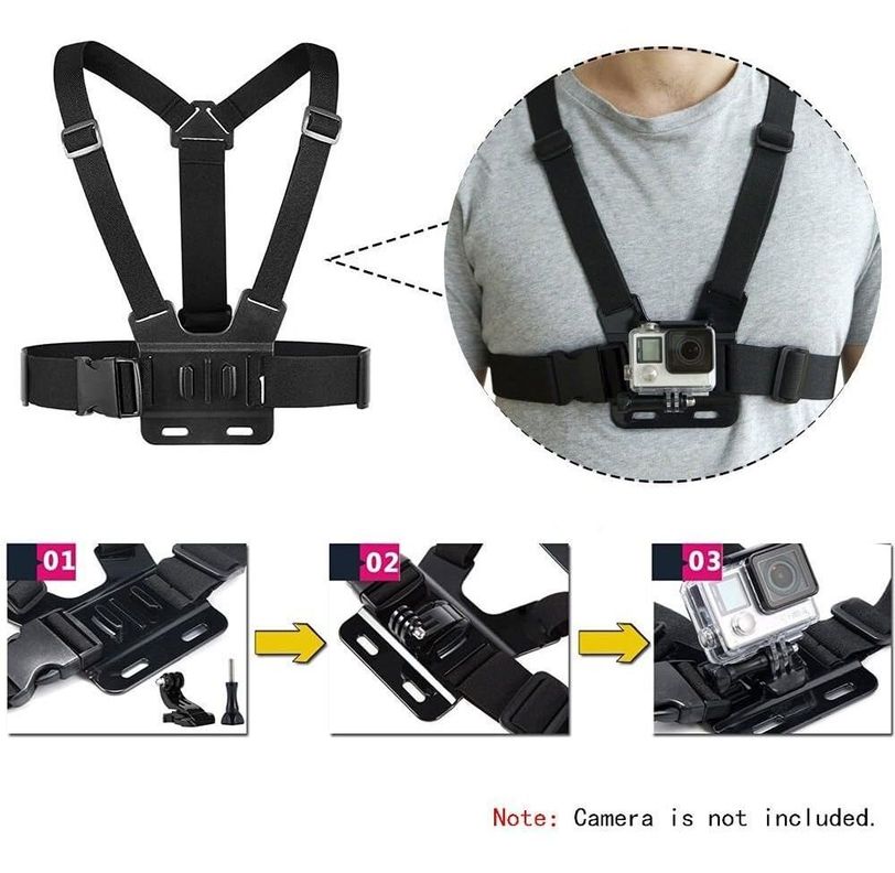 Arnes De Pecho Pechera Para Gopro 12 11 10 9 8 7 Resistente-5
