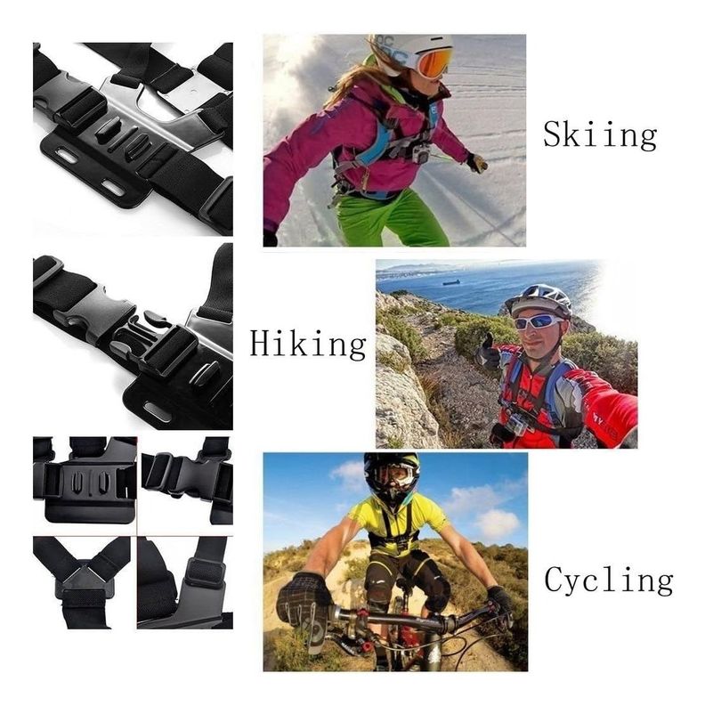 Arnes De Pecho Pechera Para Gopro 12 11 10 9 8 7 Resistente-6