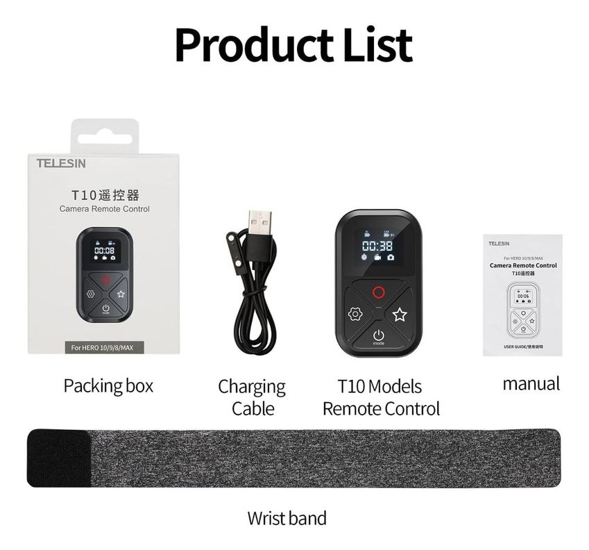 Control Remoto Smart Wifi Telesin Para Gopro 12 11 10 9 Max-6