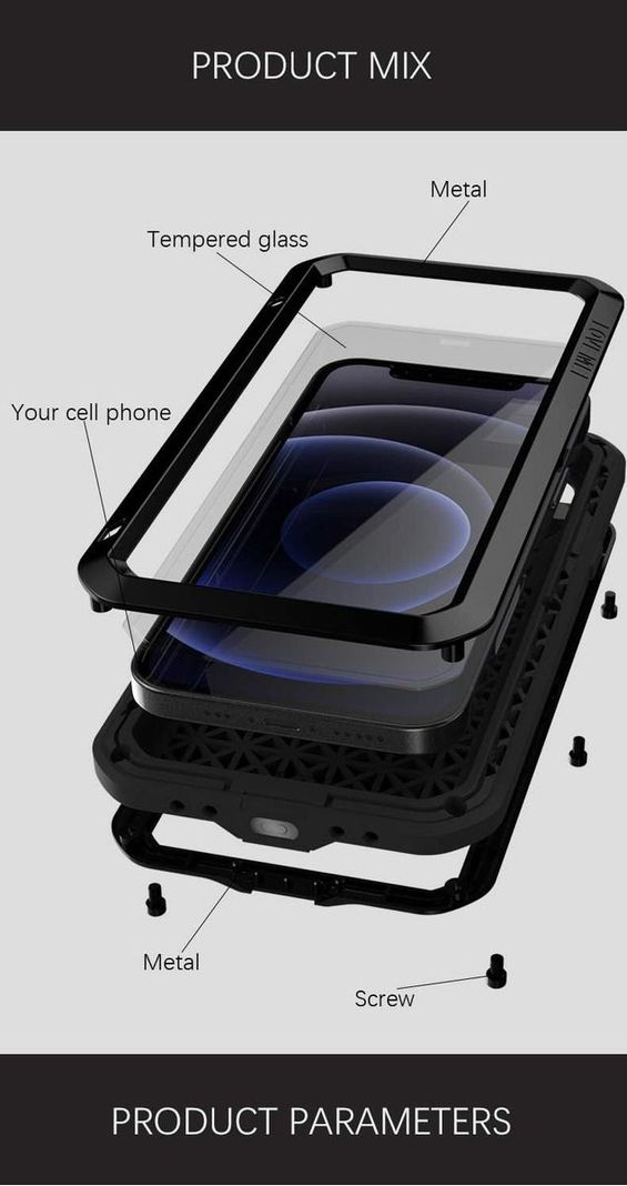 Carcasa Blindada Armadura Love Mei Para iPhone 12 Mini-1