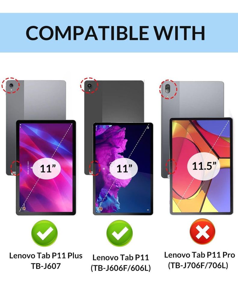 Carcasa Smart + Lámina Vidrio Para Lenovo Tab P11 (tb-j606)-1