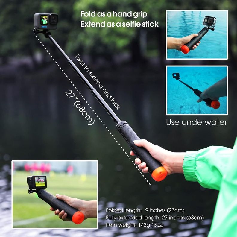 Baston Selfie Flotante Con Tripode Para Gopro Hero 13 12 11-7