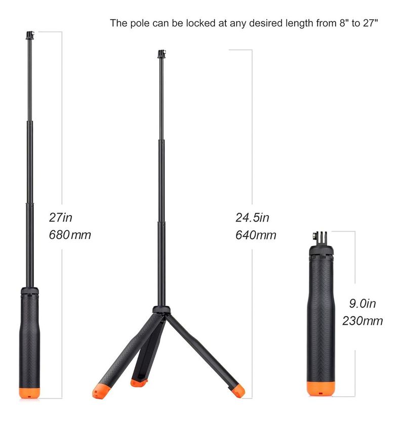 Baston Selfie Flotante Con Tripode Para Gopro Hero 13 12 11-9
