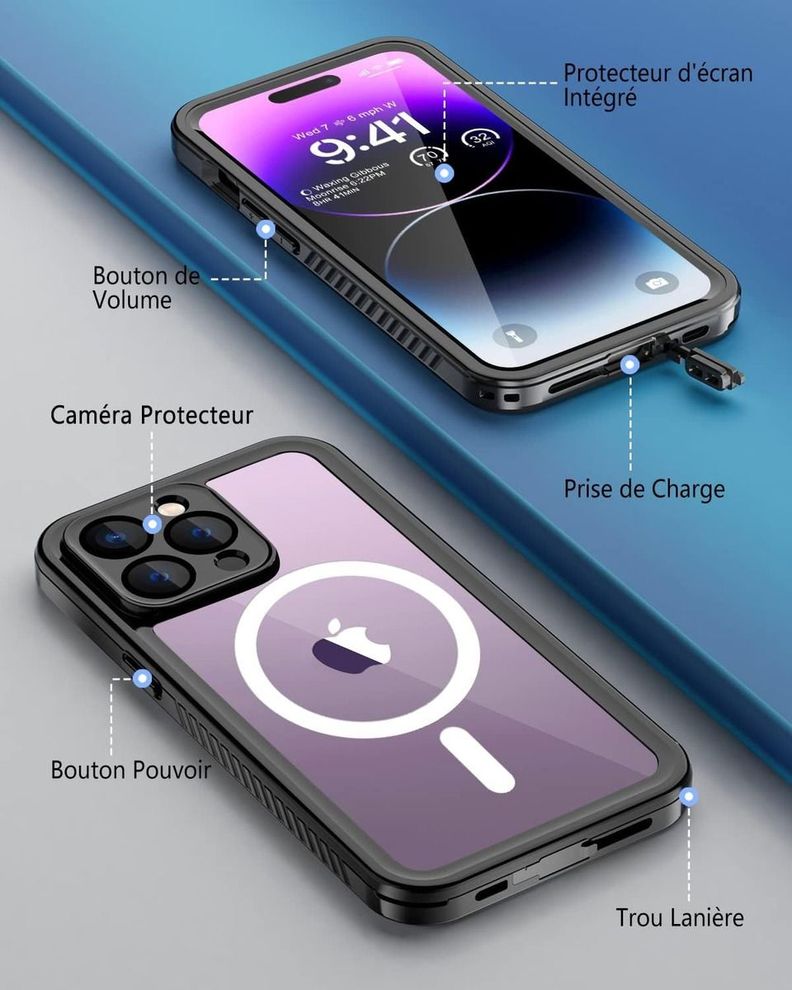 Carcasa 360 Sumergible Agua Outdoor Para iPhone 14 Pro Max-3