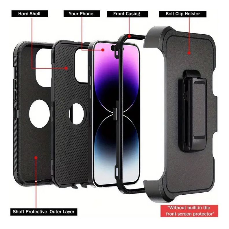 Carcasa Reforzada Antigolpes 360 Para iPhone 15 Normal-1